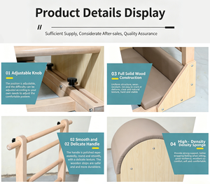 Barril de Pilates Premium de <span class=keywords><strong>Madera</strong></span> de Arce con Riel Deslizante Ajustable para Estudio de Yoga Profesional y Rehabilitación de Columna Vertebral en Casa - Product Image 5