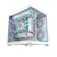 ALSEYE Square Shape Computer Case Cube Mini-W White Color PC Case With Glass Window