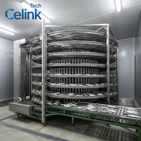Spiralvriezer, continue spiraalvriezertunnel voor vis, garnalen, visfilets, diepvriesproducten, compacte footprint