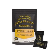 Extrait de Dongge Ali, Shilajit Pur de l'Himalaya, Gummies Or, Minéraux - Complément Alimentaire pour Adultes, Antioxydant, Soutien Immunitaire