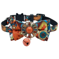 Accessoires de protection en gros pour AirTag : Étui rétro bohème en polyester écologique avec nœud pour collier de chien ou collier pour chat