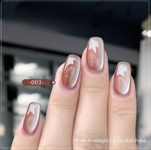 Vernis à ongles gel UV effet œil de chat blanc lune de luxe, formule résine, végétalien, écologique, non toxique, certifié MSDS - Product Image 3