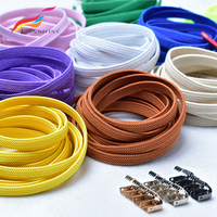 Lacets élastiques paresseux à pointe métallique lacets plats 8mm sans lacet à fermeture par pression