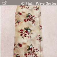 Tissu en crêpe de Chine uni beige à imprimé floral fraise, anti-plis, respirant et doux pour vêtements féminins - Meilleure vente