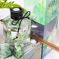 Livraison directe Échantillons gratuits No Fire Multifonctionnel Grande Capacité Transparent 500ml Diffuseur de parfum à roseaux avec boîtes d'emballage
