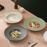Services de table japonais XUANHUI, faits à la main, en forme de chapeau de paille, assiette à pâtes, utilisables au micro-ondes, lavables au lave-vaisselle, en porcelaine, sains pour les aliments, personnalisables