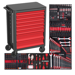 FIXMAN 188pcs 8 Drawer M1RM8 Workshop Tool <b>Cabinet</b> Steel Mechanical Metal Box with Trolley Garage Tool Cart - Product Image 3