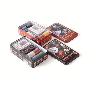 Juego de 100 Fichas de Póker de Casino con Caja de Hierro, Fichas de Póker PS con Logotipo Personalizado para el Juego de Texas Hold'em - Product Image 1