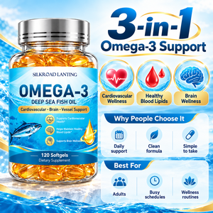 Gélules d'huile de poisson oméga-3 à formule personnalisée avec EPA et DHA pour la santé cardiaque et cérébrale et le bien-être quotidien, complément alimentaire - Product Image 5