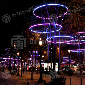 ไฟวงแหวนต้นไม้พลาสติก LED IP65 สำหรับคริสต์มาส ใช้ได้ทั้งภายในและภายนอกอาคาร สำหรับทัวร์กลางคืนและการจัดสวนเชิงศิลปะ ปรับแต่งสีได้ ควบคุมผ่านแอป - Product Image 4
