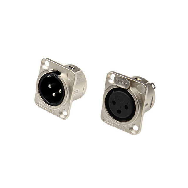 Professional 3 Pin XLR Male Female Panel Mount Connector Solder Cup Chassis Socket for Amp Mixer PA Sound System