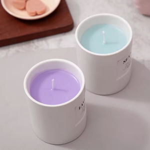 Envase de Lujo para Fragancias, Decoración Personalizada con Logotipo, Recipiente Único Nórdico para Velas, Frasco de Cerámica Blanco para Velas Aromáticas - Product Image 5