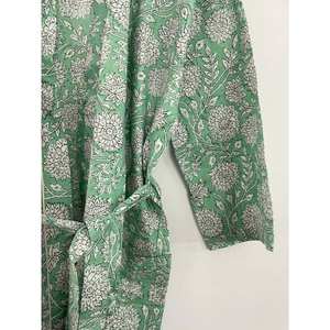 Robes de demoiselles d'honneur 100% coton, vintage, grande taille, style bohème hippie, imprimé floral, kimono élégant, peignoir d'été, vêtements de nuit faits à la main - Product Image 4