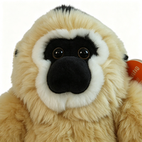 Peluche réaliste de Gibbon assis, singe à longs bras, super douce, en coton PP, accessoires, vente en gros d'usine, OEM