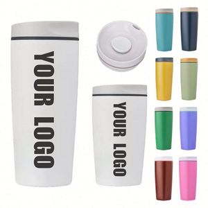 Taza Termo de Acero Inoxidable para Café y Helado con Tapa y Pajita, Personalizable con Logotipo, Ideal para Regalo - ¡Gran Oferta! - Product Image 1