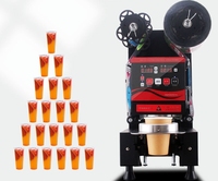 Scelleuse automatique de gobelets à bulles 110V 220V, machine à sceller les gobelets en plastique ou en papier avec couvercle pour l'emballage