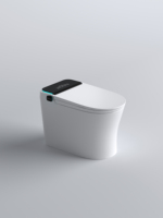 WC intelligent à capteur automatique avec fonction séchage à air chaud, équipement sanitaire avec télécommande et siège chauffant, système de drainage en S