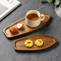 Ensemble de plateaux de service modernes de luxe en bois naturel écologique pour les fêtes, les fruits, les collations, les desserts, la présentation des aliments et la décoration de la maison