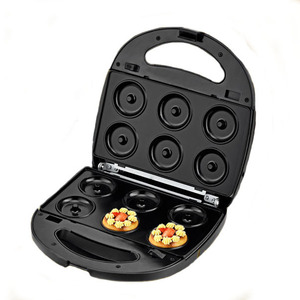 Máquina para hacer desayunos 3 en 1, máquina para hacer sándwiches, gofres y donuts, revestimiento antiadherente eléctrico, 24x24x9cm, estándar europeo, 220V - Product Image 1