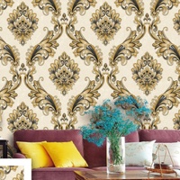 Papier peint moderne en PVC à motifs damassés floraux et lattes de briques, série Mojitoo, 0,53*9,2m, pour salon, hôtel, chambre, salle à manger, couloir d'escalier