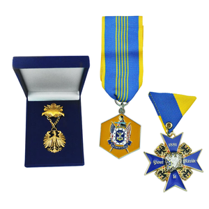 Customized Popular Russian Metal Medals Metal Crafts Trendy Fashion with Collection Ribbon