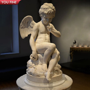 Estatua de Niño Desnudo de Mármol de Tamaño Real para Jardín - Product Image 2