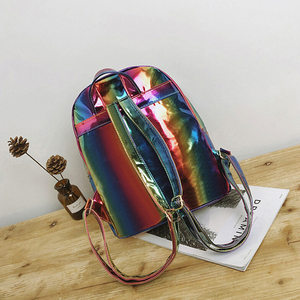 Sac à dos scolaire imperméable en PVC avec laser arc-en-ciel, vente chaude - Product Image 4