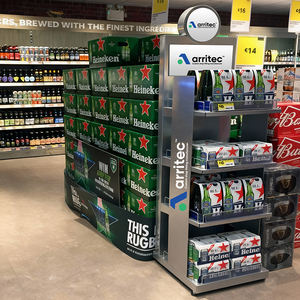 Exhibidor de Bebidas de 3 Niveles Personalizado para Tiendas, Exhibidor de Refrescos de Metal con Logotipo - Product Image 2