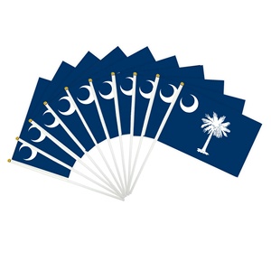 Drapeau à main personnalisé de la Caroline du Sud, le Palmetto State, 14x21cm, petit drapeau ondulant pour les matchs de football et de soccer - Product Image 1