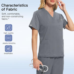 Pantalon de jogging chirurgical unisexe à col haut en V 3 poches Logo personnalisé disponible couleurs citron-Commande en gros directe d'usine - Product Image 5