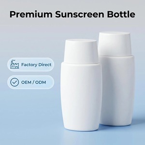 ขวดกันรั่วขนาด 30 มล. 50 มล. สำหรับครีมกันแดด - ขวดบีบสีขาวสำหรับโลชั่นกันแดด บีบีครีม และเบสแต่งหน้า - Product Image 1