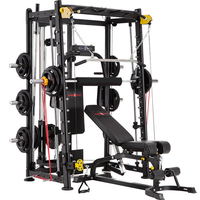 Machine Smith Commerciale Tout-en-un avec Power Rack et Crossover par Câble – Équipement de Musculation à Domicile