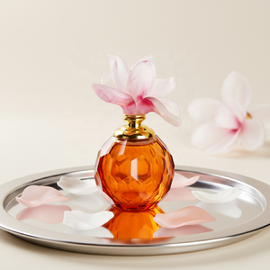 Botella de Perfume de Cristal Personalizada, Botella de Vidrio Decorativa de Lujo con Tapa de Flor, Recargable, Adorno, Regalo - Product Image 3