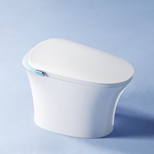 WC intelligent de luxe entièrement connecté pour hôtel, maison, villa, avec télécommande, fixation au sol, chasse d'eau S-trap, siège chauffant MDG8 Voice Co - Product Image 1