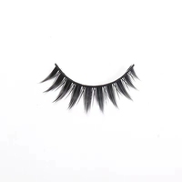 Lot de 5 paires de faux cils en vison synthétique, sans cruauté, réutilisables, avec bande en plastique noire, faits à la main, dans une mini-boîte de rangement, cils naturels