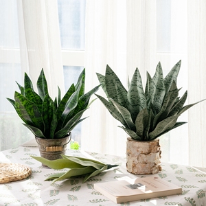 CL20007 piante artificiali Sansevieria pianta serpente finto verde tropicale foglie stelo per casa ufficio negozio arredamento giardino verde - Product Image 2