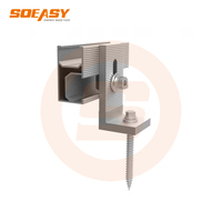 Supports de toit en aluminium anodisé pour panneaux solaires, structure en L avec installation rapide pour système de montage sur toit en tôle.
