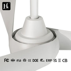 Ventilador de techo LED moderno minimalista de 52 pulgadas con 3 aspas de ABS, luz y control remoto para decoración del hogar - Product Image 3