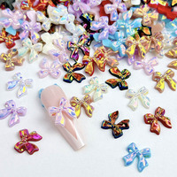 Lot de Breloques Plates en Résine 3D Mignonnes pour Ongles, Couleurs Variées (Noir, Rose, Blanc, Bleu, Violet), Idéales pour la Décoration des Ongles en Gros