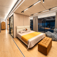 Maisons préfabriquées modulaires de luxe extensibles et pliables en verre trempé pour climats froids, cabane Airbnb mobile