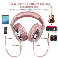 Le casque de DJ filaire OneOdio Pro 10 Rose Gold avec des basses fortes pour les audiophiles et un usage professionnel