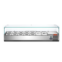 Mini réfrigérateur de présentation pour la préparation de salades et de pizzas, comptoir, vitrine, refroidisseur avec 6 grilles