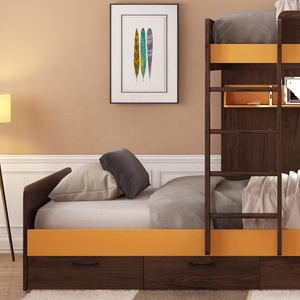 Meubles de Chambre À Coucher modernes Adultes Stockage <span class=keywords><strong>Lit</strong></span> Superposé En Bois avec <span class=keywords><strong>Armoire</strong></span> - Product Image 4