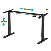 Mobilier de bureau moderne, bureau ergonomique avec moteur unique, bureau assis-debout électrique avec cadre de table réglable en hauteur