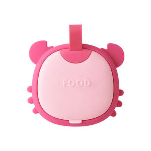 Juego de vajilla portátil para bebé Dudu Pink, lonchera a prueba de caídas con forma de manzana para bebés y niños pequeños de 6 meses en adelante - Product Image 1
