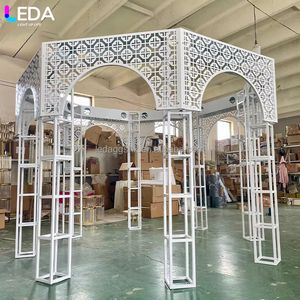 LEDA Nouvelle Arrivée Moderne, Pavillon de Mariage en Fer Forgé Blanc Ajoure pour Fêtes et Cérémonies - Product Image 1