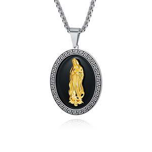 Collar de hip-hop con la Virgen María, estilo callejero digno de Instagram, para hombre, artístico, individualista, retro, europeo y americano. - Product Image 1