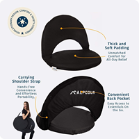 Coussin de chaise de plage pliable portable Hangrui avec support dorsal, léger et facile à transporter pour le camping, la terrasse et l'utilisation au stade