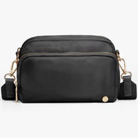 Nouveau sac bandoulière en nylon avec sangle réglable, quincaillerie métallique, double poches, sac à bandoulière pour femmes