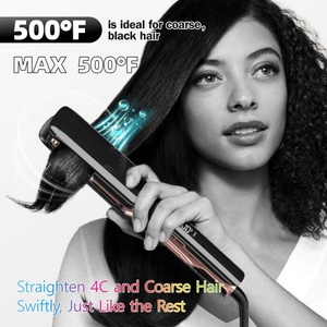 Fer à lisser à la kératine large avec logo personnalisé <span class=keywords><strong>Max</strong></span> 500 ° Lisseur de cheveux ionique à revêtement céramique avec contrôle de température LCD pour salon de coiffure, vente en gros - Product Image 3